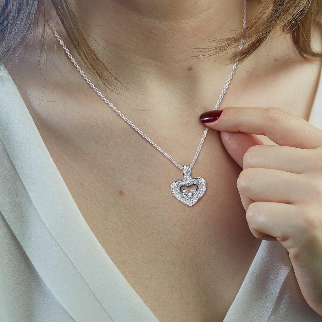TRYNDI™ To My Mommy Floating Heart Necklace With Authentic Swarovski Crystals