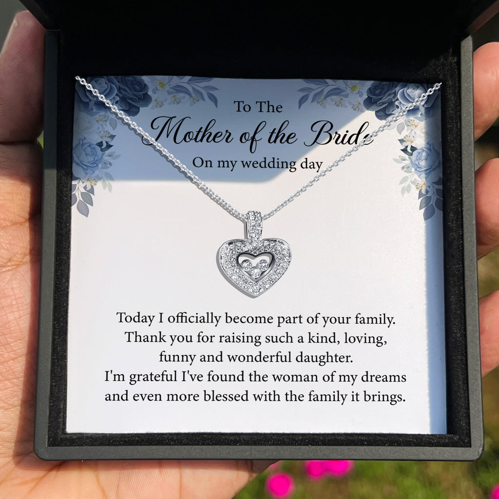 To The Mother of The Bride - Tryndi Floating Heart Necklace