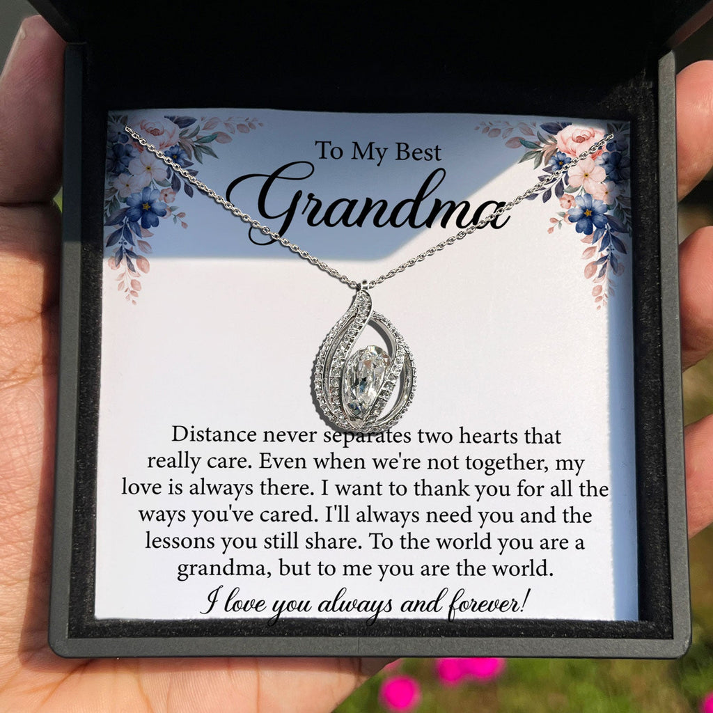 TRYNDI™ To My Best Grandma Birdcage Necklace With Authentic Swarovski Crystals